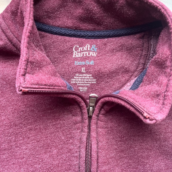 Upcycled Applique Mountain Scene Quarter Zip Sweatshirt XL Cottagecore Cabincore - Picture 6 of 6